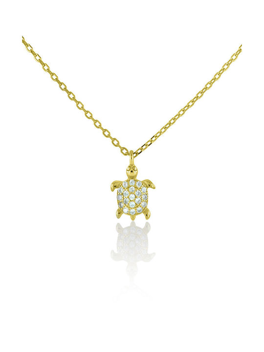 Bijou Box Necklace from Gold Plated Silver with Zircon