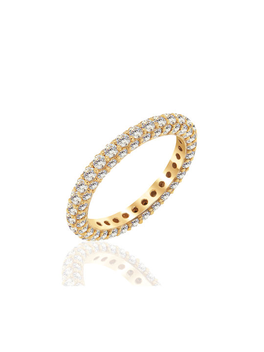 Senzio Belibasakis Women's Gold Eternity Ring with Zircon 14K