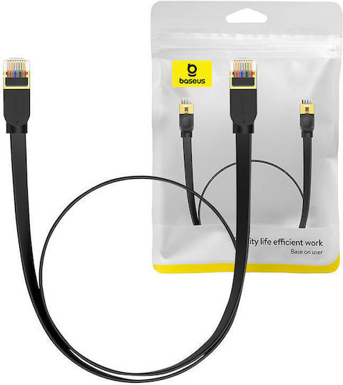 Baseus Flat Cat.7 10Gbps Network Cable Ethernet 0.5m Black