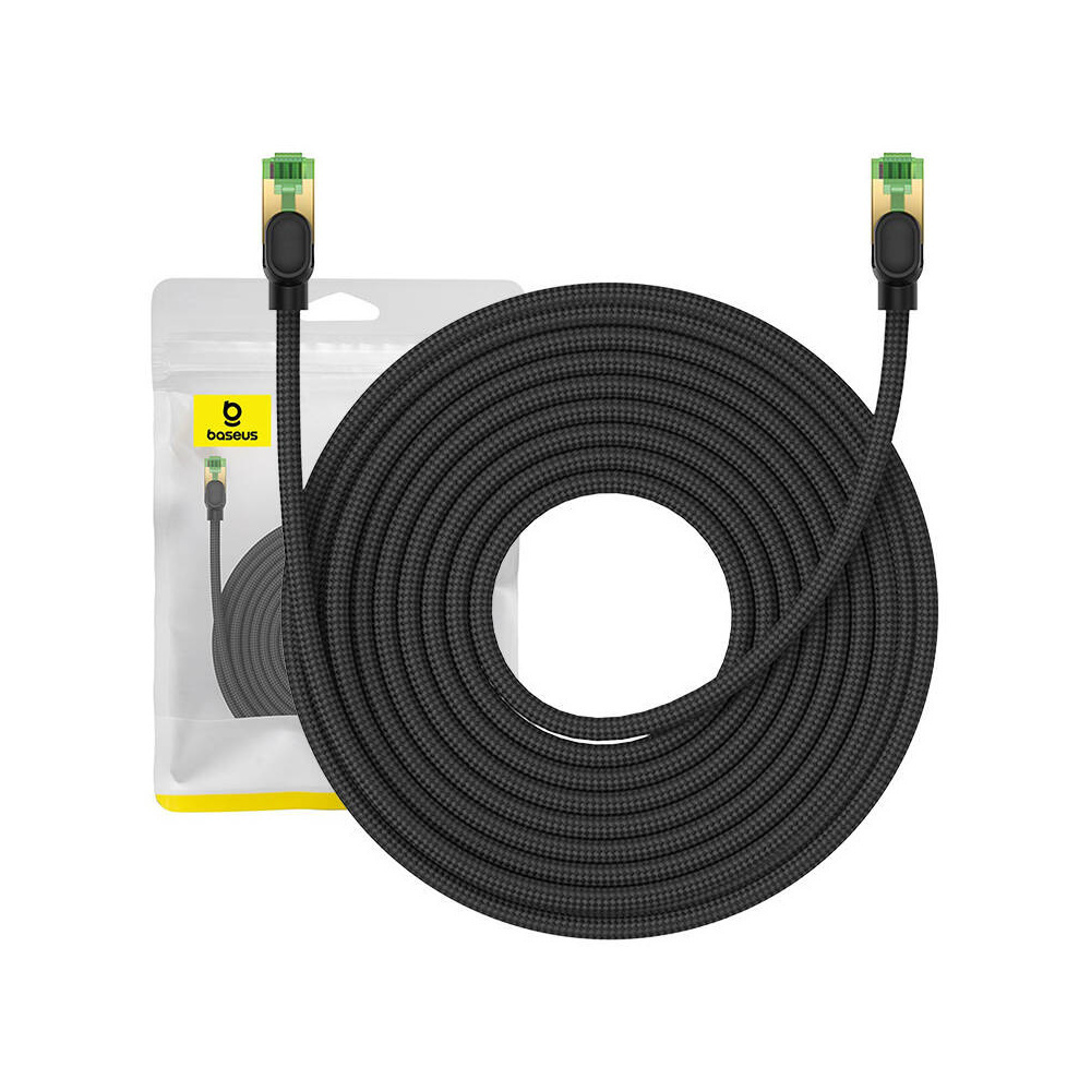 Baseus Καλώδιο Δικτύου Ethernet RJ45 Cat.8 με Πλεκτό Περίβλημα, 40Gbps, 15m (Μαύρο)