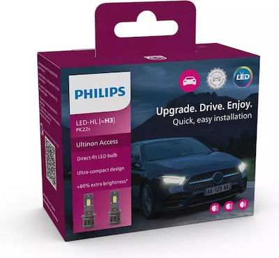 Philips Lămpi Ultinon Access H3 LED 6000K Alb rece 12V 13W 2buc