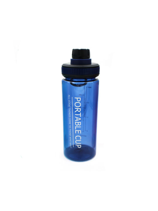 Plastic Water Bottle 600ml Blue