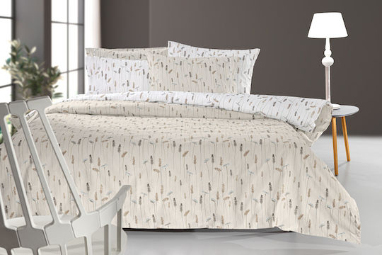 Guy Laroche Bettbezug-Set Baumwolle Einzelbett mit Kissenbezug 165x225 Elodie Natural