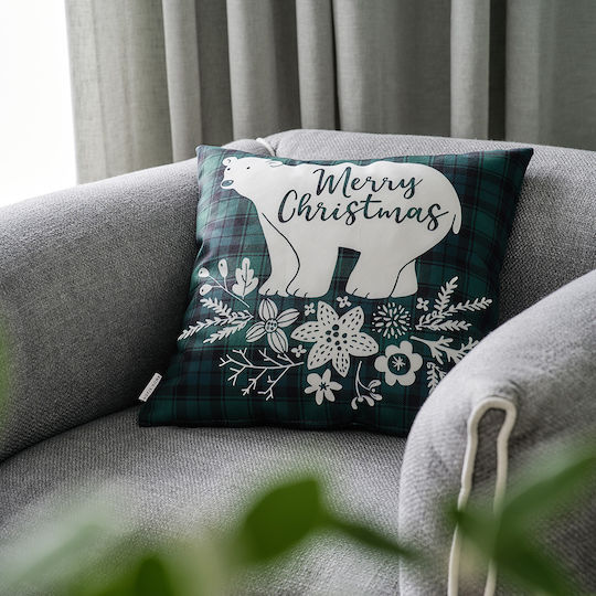 Gofis Home Christmas Decorative Square Pillowcase Green 43x43cm