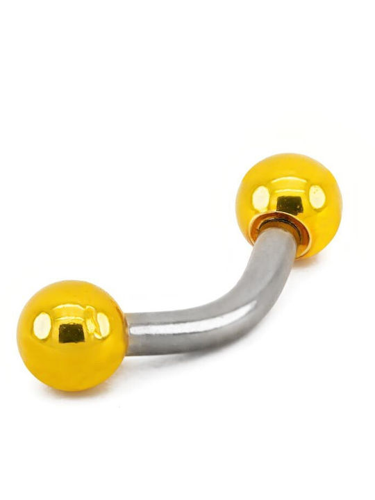Piercing.gr Обеци Бар от Стомана Сребристо / Жълто