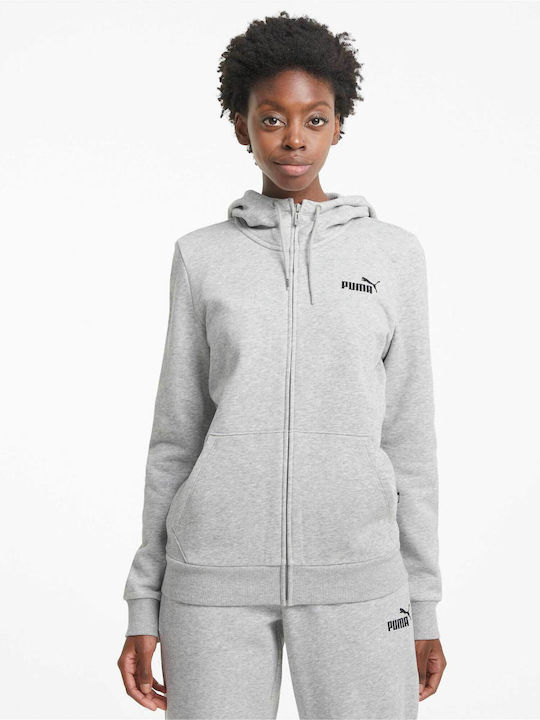 PUMA Logo Damen Sweatshirtjacke Gray