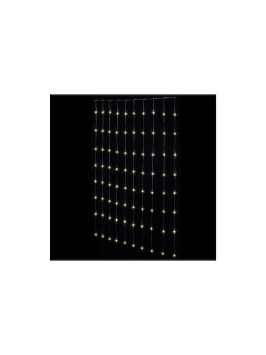 400 Λαμπάκια LED 2μ x 190εκ Θερμό Λευκό τύπου Κουρτίνα με Διαφανές Καλώδιο Aria Trade