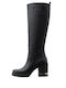 Liu Jo Leather Medium Heel Women's Boots with Zipper Black