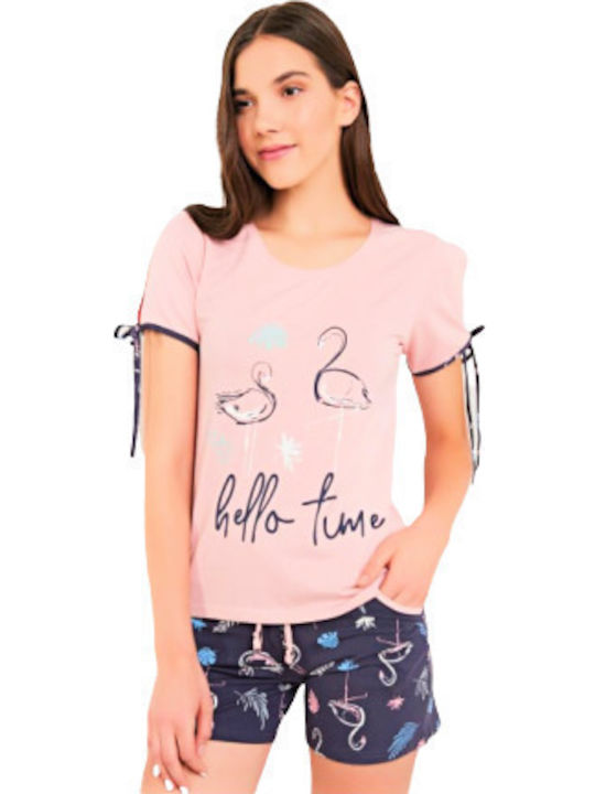 Kal-tsa Winter Damen Pyjama-Oberteil Rosa