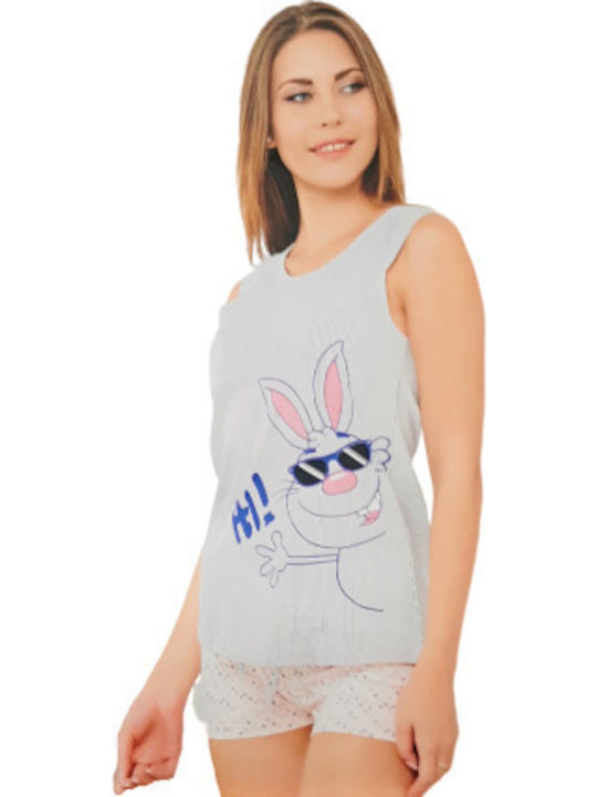 Kal-tsa Winter Damen Pyjama-Oberteil Weiß