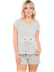 Kal-tsa Winter Damen Pyjama-Oberteil Weiß