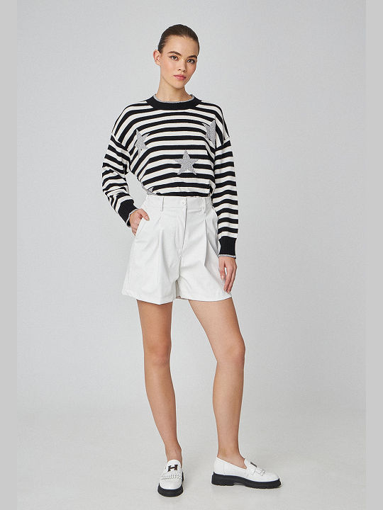 Desiree Women s Leather High waisted Shorts White 01.39038