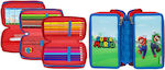 Super Mario Fabric Multicolour Prefilled Pencil Case with 2 Compartments