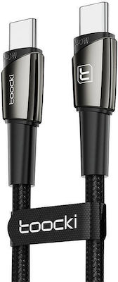 Toocki Braided USB 2.0 Cable USB-C male - USB-C 140W Μαύρο 1m (14-LG01)