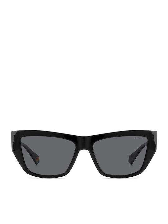 Polaroid Unisex Sunglasses with Black Horn-Rimm...