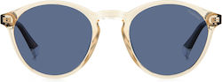 Polaroid Sunglasses Transparent with Acetate Frame & Blue Lens