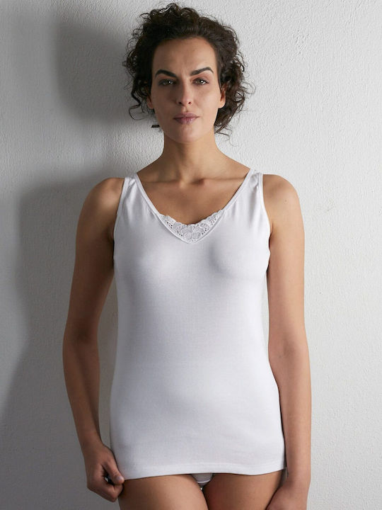 Anatolia Women's Sleeveless Cotton T-Shirt White