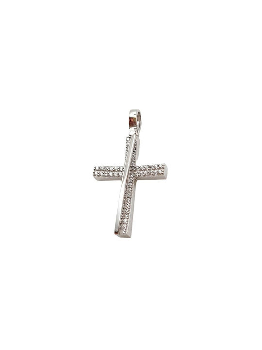 Velegrakis Damen Weißgold Kreuz 14K