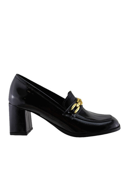 Stefania Patent Leather Black Heels