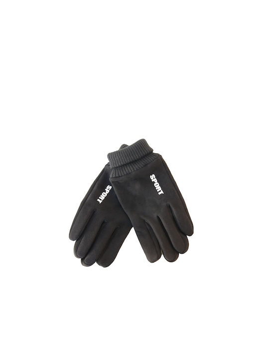 Vamore Men's Leather Touch Gloves Black