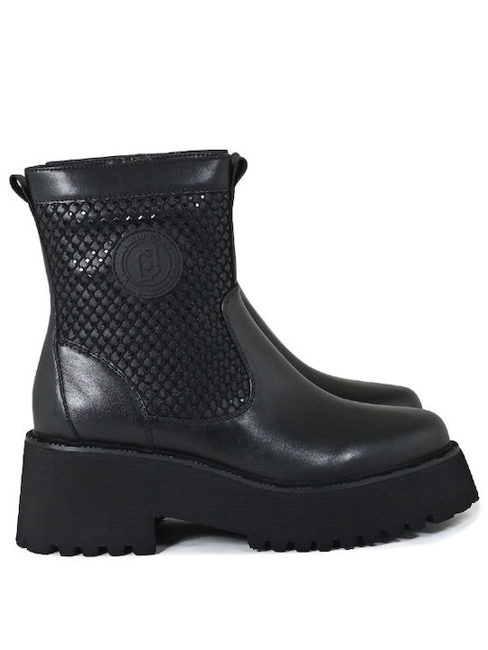 Leather Women's Ankle Boots Black