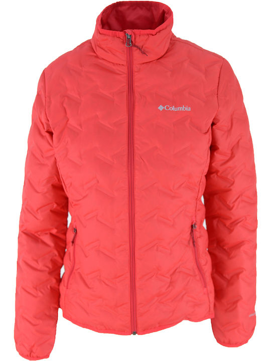 Columbia Women's Short Puffer Jacket Waterproof for Winter Red