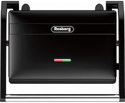 Rosberg Τοστιέρα για 2 Τοστ 1300W Μαύρη