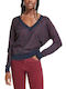 Scotch & Soda Women's Long Sleeve Sweater with V Neckline Animal Print Purple