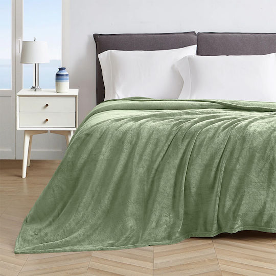 Lino Home Pello Blanket Fleece Super King 220x240cm Mint