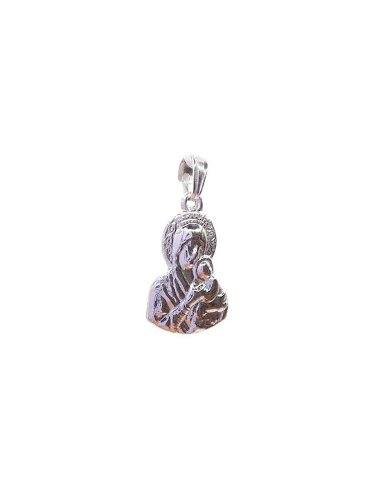 Velegrakis Pendant Kids Talisman with Virgin Mary from White Gold 9K GMT0097