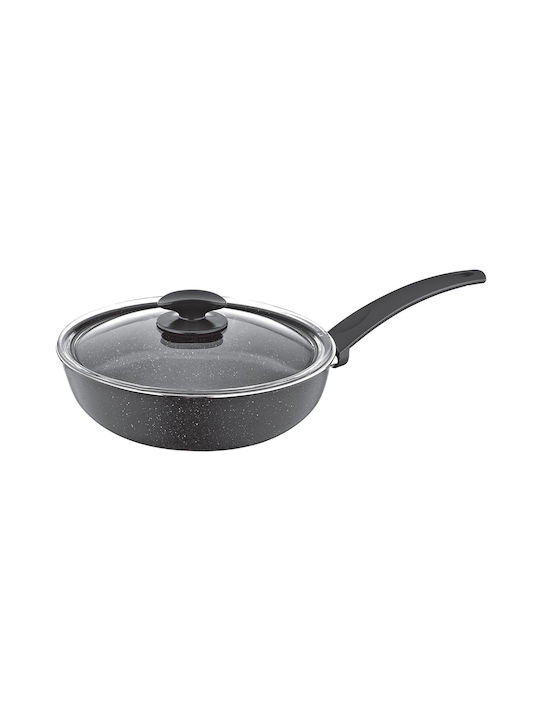 Zilan Aluminium Pfanne mit Deckel mit Antihaftbeschichtung 24cm