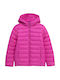 Kinder Steppjacke mit Kapuze Fuchsie