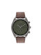 Calvin Klein Multifunction Watch Battery with Brown Leather Strap