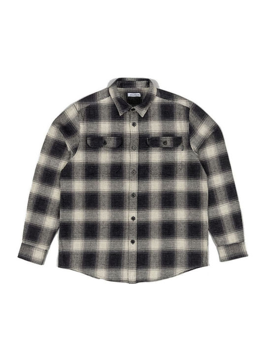 Langärmlig Flanell Hemd Schwarz
