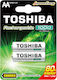Toshiba Rechargeable Battery AA Ni-MH 1000mAh 1.2V 2pcs
