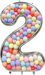 Set 101 Ballons Latex Silber Jumbo Zahlen 2 165cm