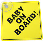 Σήμα Baby on Board με Βεντούζα Κίτρινο