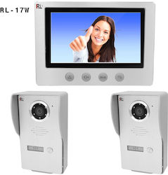 Rl-17w Set Video Interfon Cu 2 Clopoței Argintiu