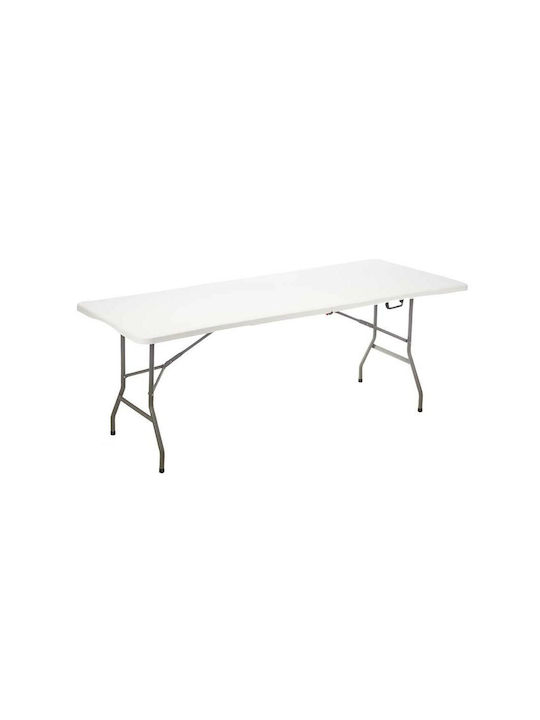 Metal Masa Catering pentru spații exterioare Pliabil Alb 244x76x74buc