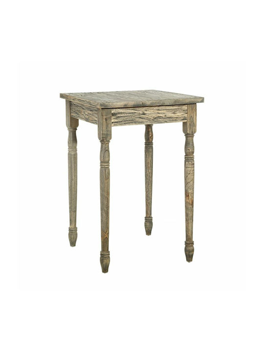 Square Solid Wood Side Table Φυσικό Γκρι L60xW60xH90cm