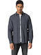 Long-sleeved Cotton Shirt Checked Gray