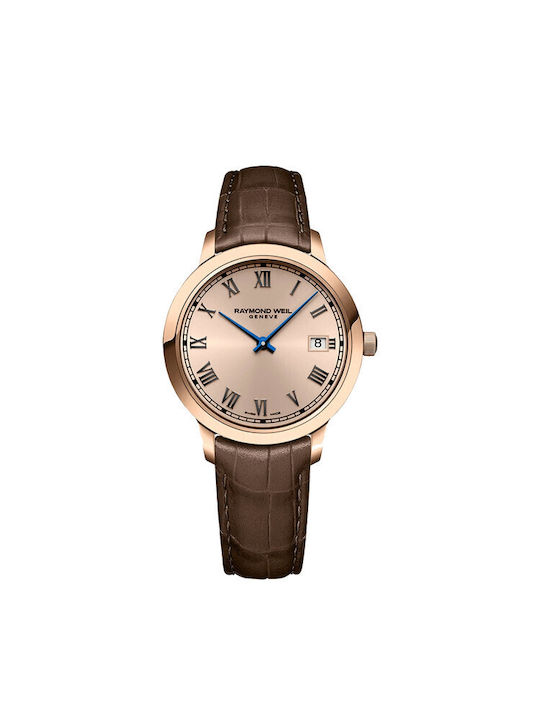 Raymond Weil Toccata Γυναικείο Ρολόι 34mm Μπαταρίας με Καφέ Δερμάτινο Λουράκι