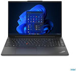 Lenovo ThinkPad E16 Gen 1 (Intel) 16" IPS (Ядро i5-1335U/8ГБ/256ГБ SSD/W11 Pro) Графитно черно (Гръцка клавиатура)