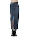 G Secret Denim Midi Skirt in Blue color