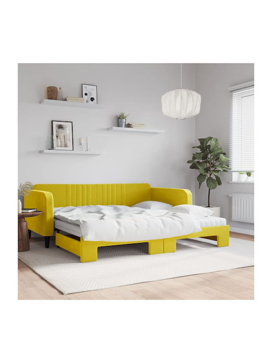 Sofa Bett Einzelbett Mit Stoff bezogen Yellow m...