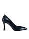 Toutounis Leather Pointed Toe Blue Heels