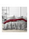 Saray Home Πάπλωμα Υπέρδιπλο με Γέμιση Microfiber 240x220εκ. Γκρι - Μπορντό 180 GSM
