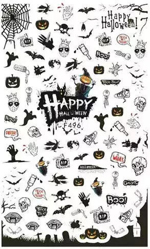 FF Selections Stickers with Design,art stickers for Nails in Black Color