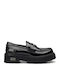 Leather Women's Loafers in Black Color