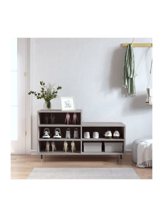 Wooden Shoe Organizer Gray 102x36x60cm